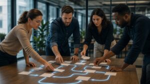 Ultra-photorealistic AI business featured image for How AI Roles Changes the Economics of Founders