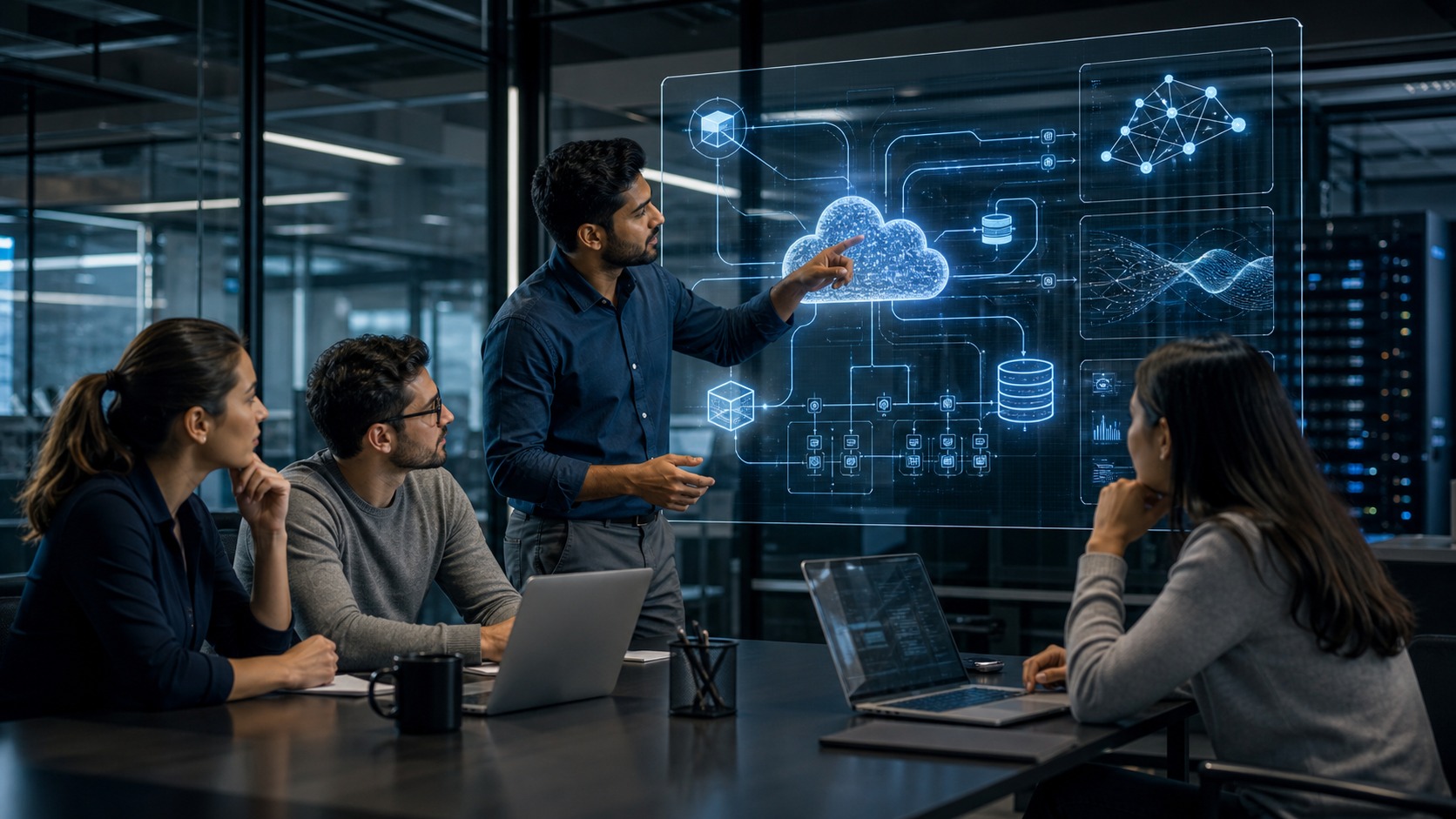 Photorealistic AI business featured image for AI Data Infrastructure Explained: How Startups Can Prepare for AI