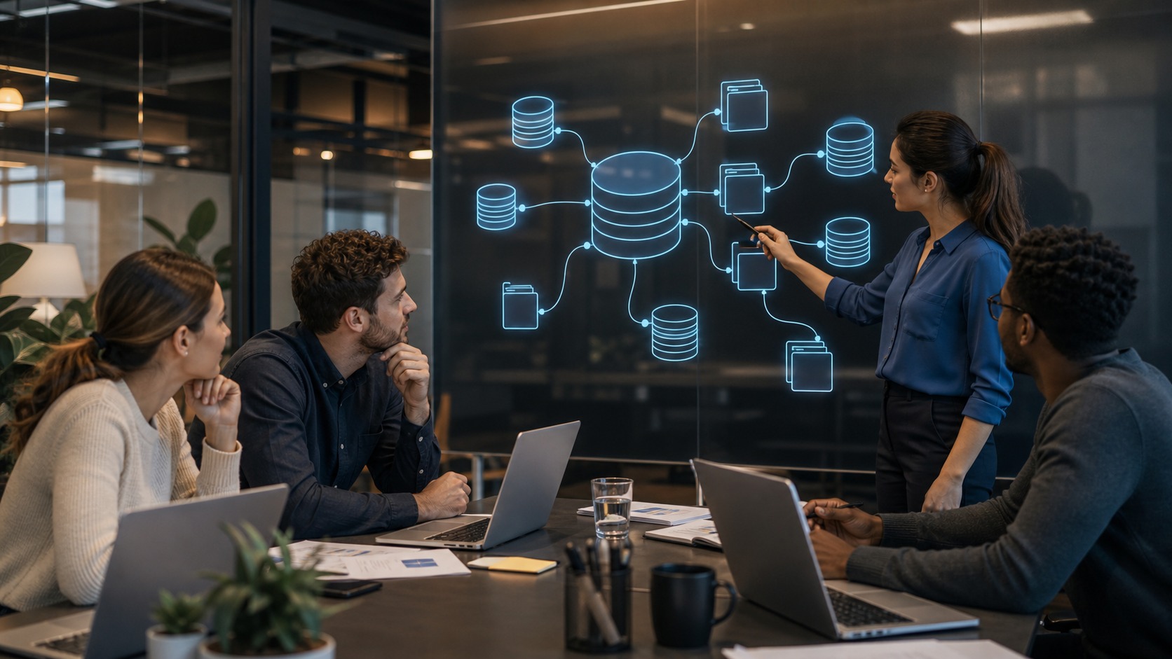 Photorealistic AI business featured image for Beginner's Guide to AI Data Strategy for Startups