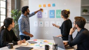 Photorealistic AI business featured image for Beginner's Guide to AI Monetization for Startups
