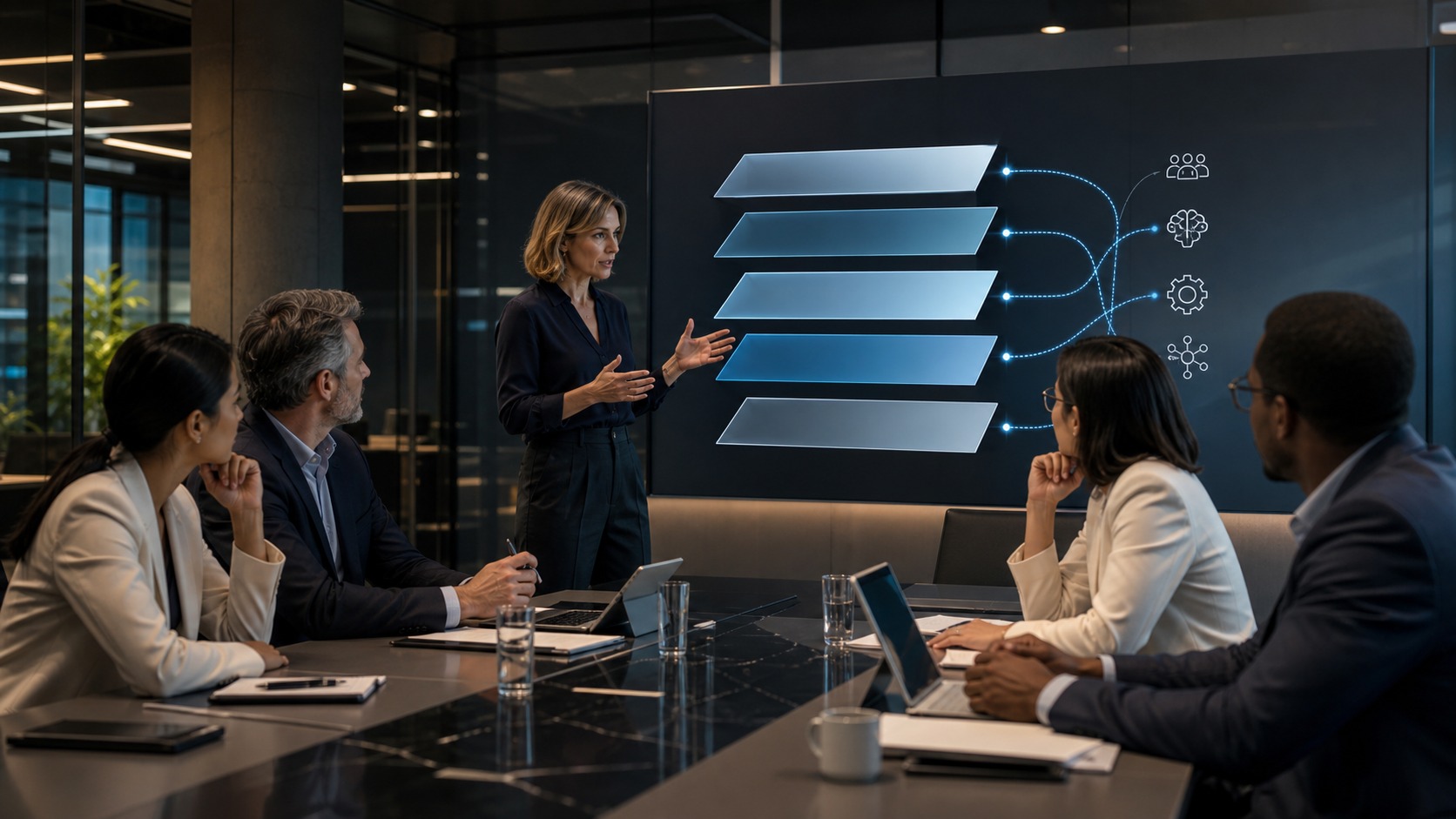Photorealistic AI business featured image for Beginner's Guide to AI Operating Model for Executives