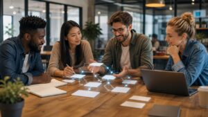 Photorealistic AI business featured image for Beginner's Guide to AI Startup Models for Startups