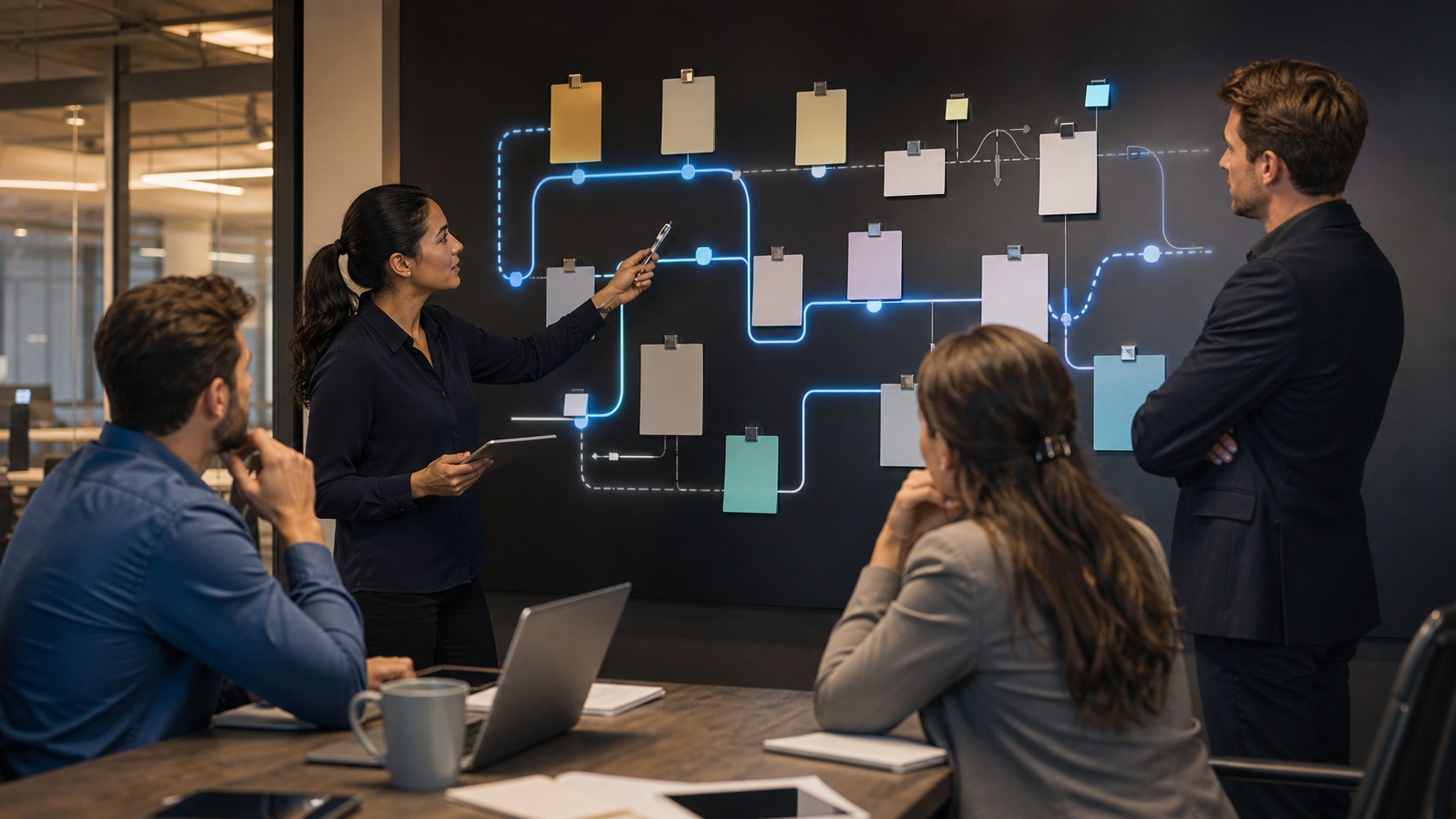 Photorealistic AI business featured image for How to Build a Automation Roadmap Around Business Automation with AI
