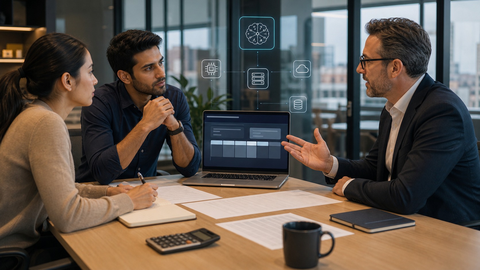 Photorealistic AI business featured image for How to Build a Budget Around AI Operating Costs