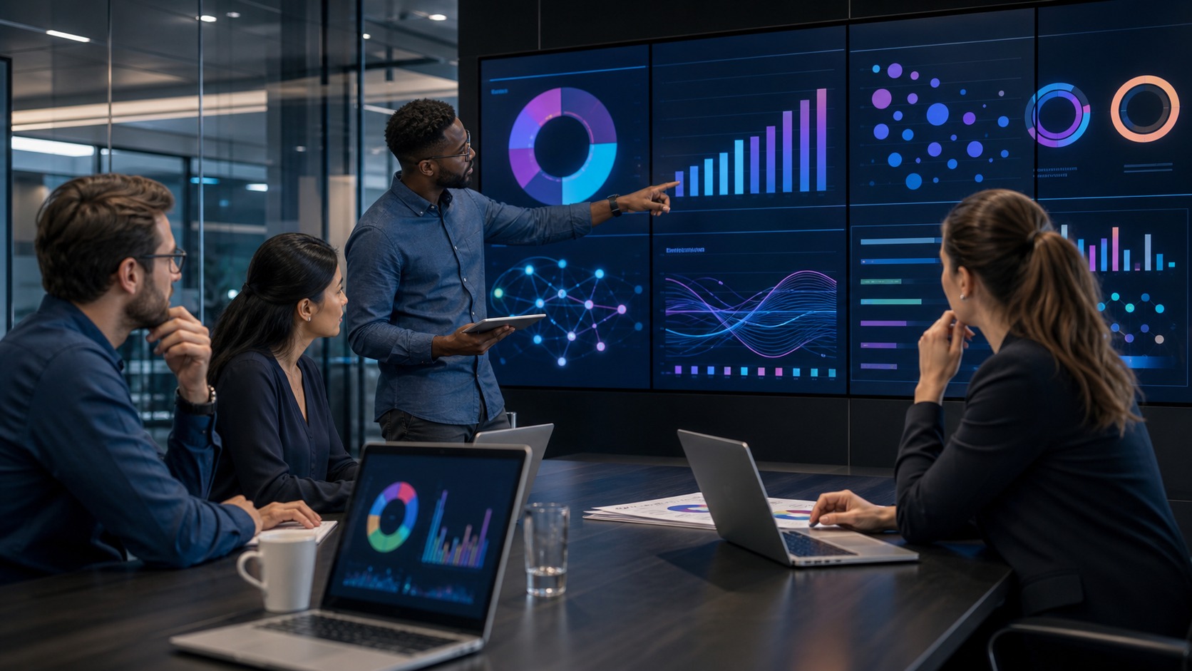 Photorealistic AI business featured image for How to Build a Dashboard Around AI Business Intelligence