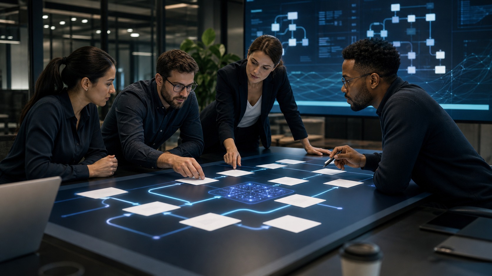 Photorealistic AI business featured image for How to Build a Workflow Map Around AI Process Design